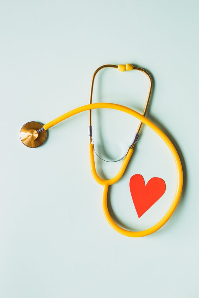 Medical Stethoscope With A Red Card Heart